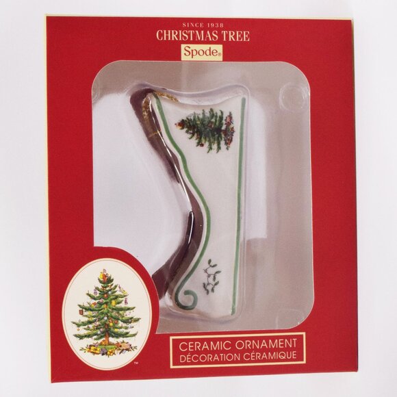 Spode Christmas Tree Sleigh Ornament New in Box Holiday Ceramic Xmas Classic - Picture 2 of 5